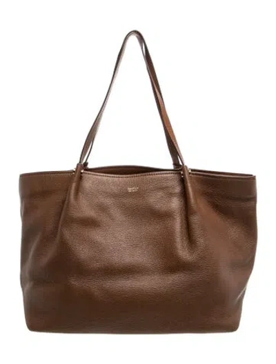 Pre-owned Max Mara Leather Tote In Neutrals