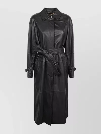 MAX MARA LEATHER TRENCH COAT BACK VENT