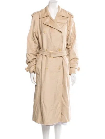 Pre-owned Max Mara Leather Trench Coat In Brown