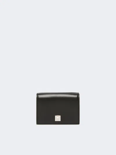 Max Mara Leather Tri-fold Purse In Black