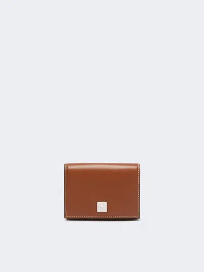 Max Mara Leather Tri-fold Purse In Brown