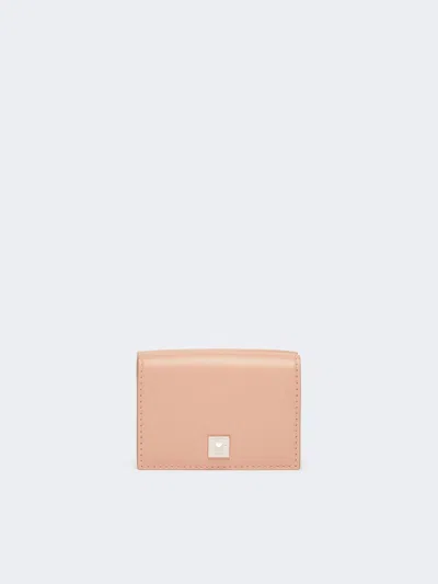 Max Mara Leather Tri-fold Purse In Pink