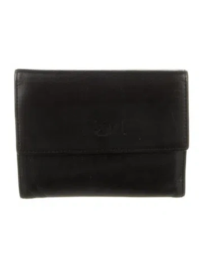 Pre-owned Max Mara Leather Trifold Wallet In Black