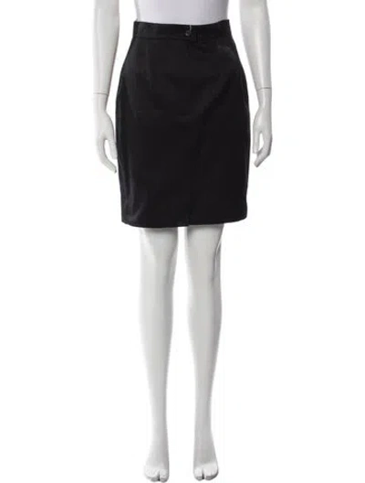 Pre-owned Max Mara Leather Trim Embellishment Knee-length Skirt In Gray