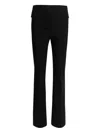 Max Mara Leather-trim Flared Trousers In Black