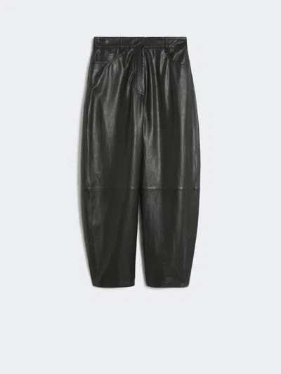 Max Mara Leather Trousers In Black