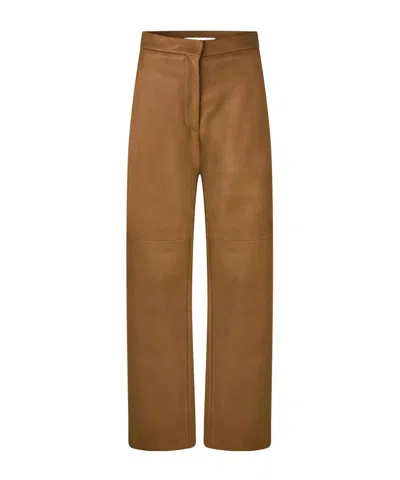 Max Mara Leather Trousers In Brown