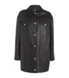Max Mara Long-sleeved Leather Jacket In Black