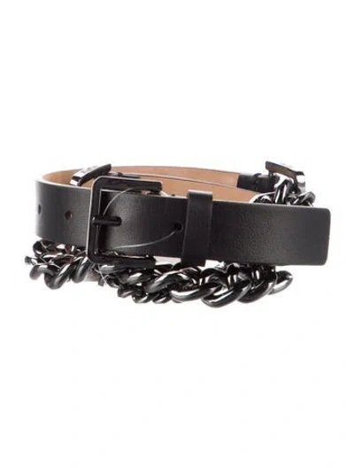 Pre-owned Max Mara Leather Waist Belt In Black