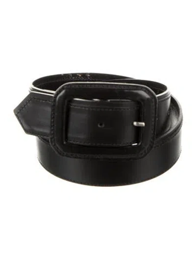 Pre-owned Max Mara Leather Waist Belt In Black
