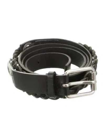 Pre-owned Max Mara Leather Waist Belt In Black