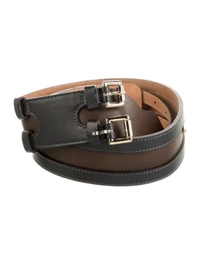 Pre-owned Max Mara Leather Waist Belt In Brown