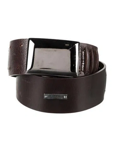 Pre-owned Max Mara Leather Waist Belt In Brown
