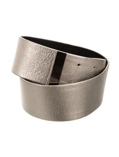 Pre-owned Max Mara Leather Waist Belt In Gold