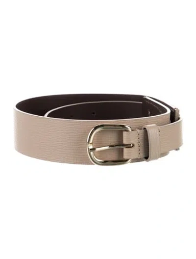 Pre-owned Max Mara Leather Waist Belt In Neutral