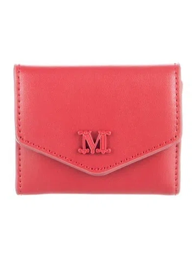 Pre-owned Max Mara Leather Wallet W/ Tags In Red