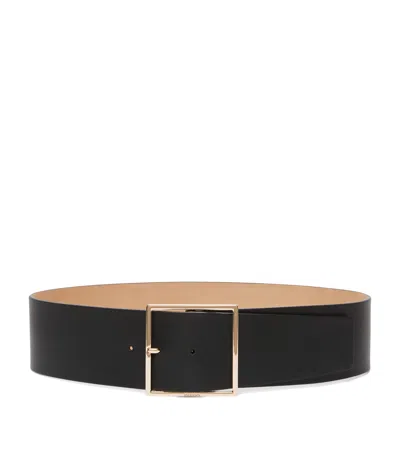 Max Mara Leather Wide Belt In Black