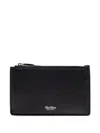 Max Mara Leather Zip Pouch In Black