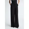 Max Mara Wool Blend Seersucker Trousers In Black
