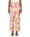 Max Mara Leda Floral Silk Pants In Pink