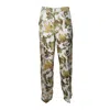 Max Mara Leda Trousers In Gold Printed Silk In Brown