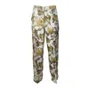 Max Mara Leda Trousers In Gold Printed Silk In Brown