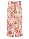 Max Mara Leda Floral Silk Pants In Rosa
