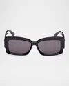 Max Mara Lee-3 Acetate Rectangular Sunglasses