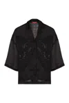 Max Mara Studio Legno Ramie Shirts In Black