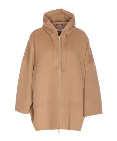 Max Mara 's  Leila Zip-up Hooded Jacket In Nude