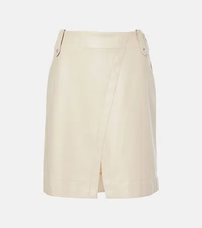 Max Mara Leisure Aere Coated Jersey Miniskirt In Beige