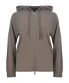 Max Mara Leisure Albore Zip-up Drawstring Hoodie In Gray