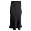Max Mara Leisure Alessio Midi Satin Skirt In Black Acetate In Black