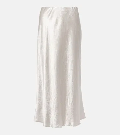 Max Mara Off-white Alessio Midi Skirt In Grey