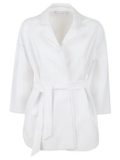 Max Mara Leisure Belted Long In White