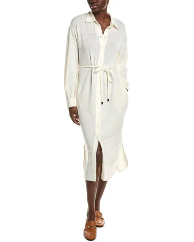 Max Mara Leisure Bormida Linen-blend Shirtdress In White