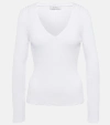 Max Mara Leisure Calcio Ribbed-knit Sweater In Weiss