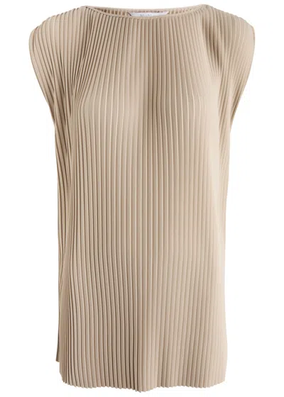 Max Mara Pleated Blouse In Beige