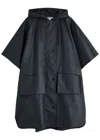 Max Mara Leisure Carina Hooded Rubberised Poncho In Navy