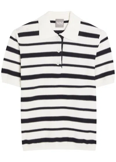 Max Mara Leisure Carioca Striped Stretch-cotton Polo Top In White
