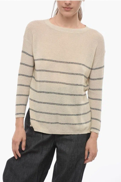 Max Mara Leisure Contrasting Details Madia Crew-neck Sweater In Neutral