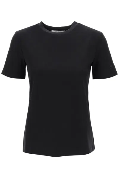 Max Mara Logo Embroidered Crewneck T-shirt In Black