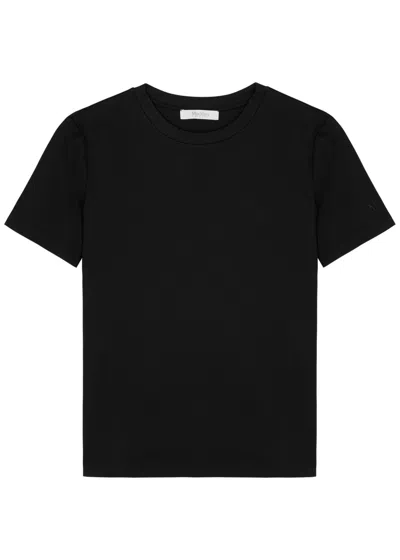 Max Mara Leisure Cosmo Logo-embroidered Jersey T-shirt In Black