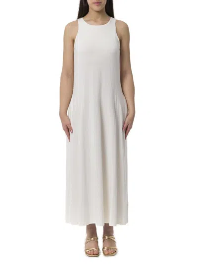 Max Mara Leisure Crewneck Sleeveless Dress In White