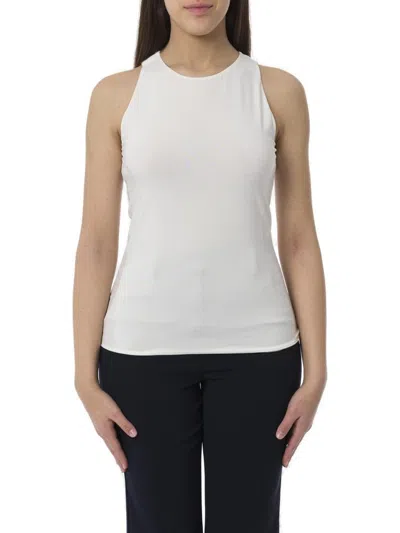 Max Mara Leisure Crewneck Sleeveless Top In 001 Ecru