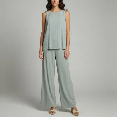 Pre-owned Max Mara Leisure Green Crepe Top And Pant Set M
