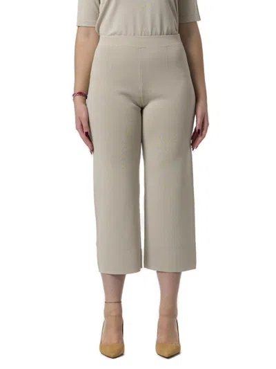 Max Mara Leisure High Waist Straight Leg Pants In Beige