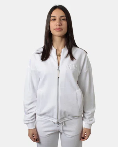 Max-mara-leisure Hoodie With Zip Mm Max Mara Mod. Dodo - 001 Optic White