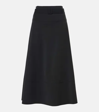 Max Mara Leisure Jersey Midi Skirt In Black