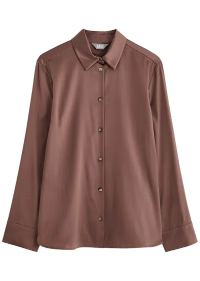 Max Mara Leisure Kadiak Stretch-silk Satin Shirt In Mauve